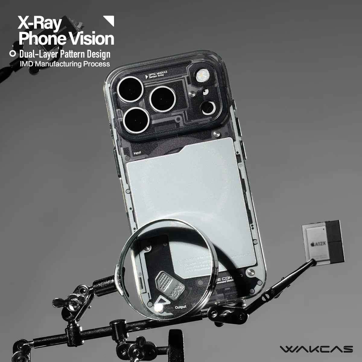 WAKCAS Black See-Through Matte MagSafe iPhone Case for iPhone 17 Pro Max - Matte Black See-Through