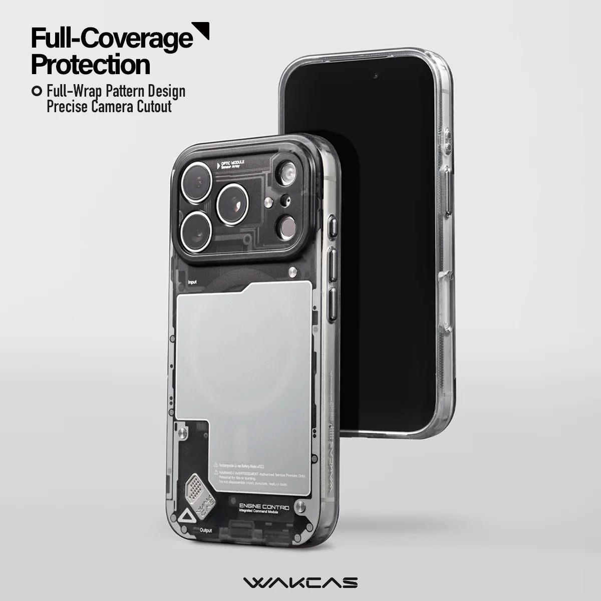 WAKCAS Black See-Through Matte MagSafe iPhone Case for iPhone 17 Pro Max - Matte Black See-Through