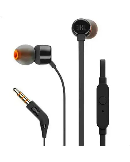JBL T110 Wired In-Ear Earphones - Black