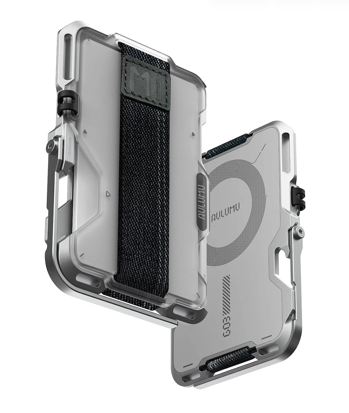 AULUMU G03 Multi-Tool Magnetic Metal Wallet | Frosted Cover | MagSafe - Translucent White