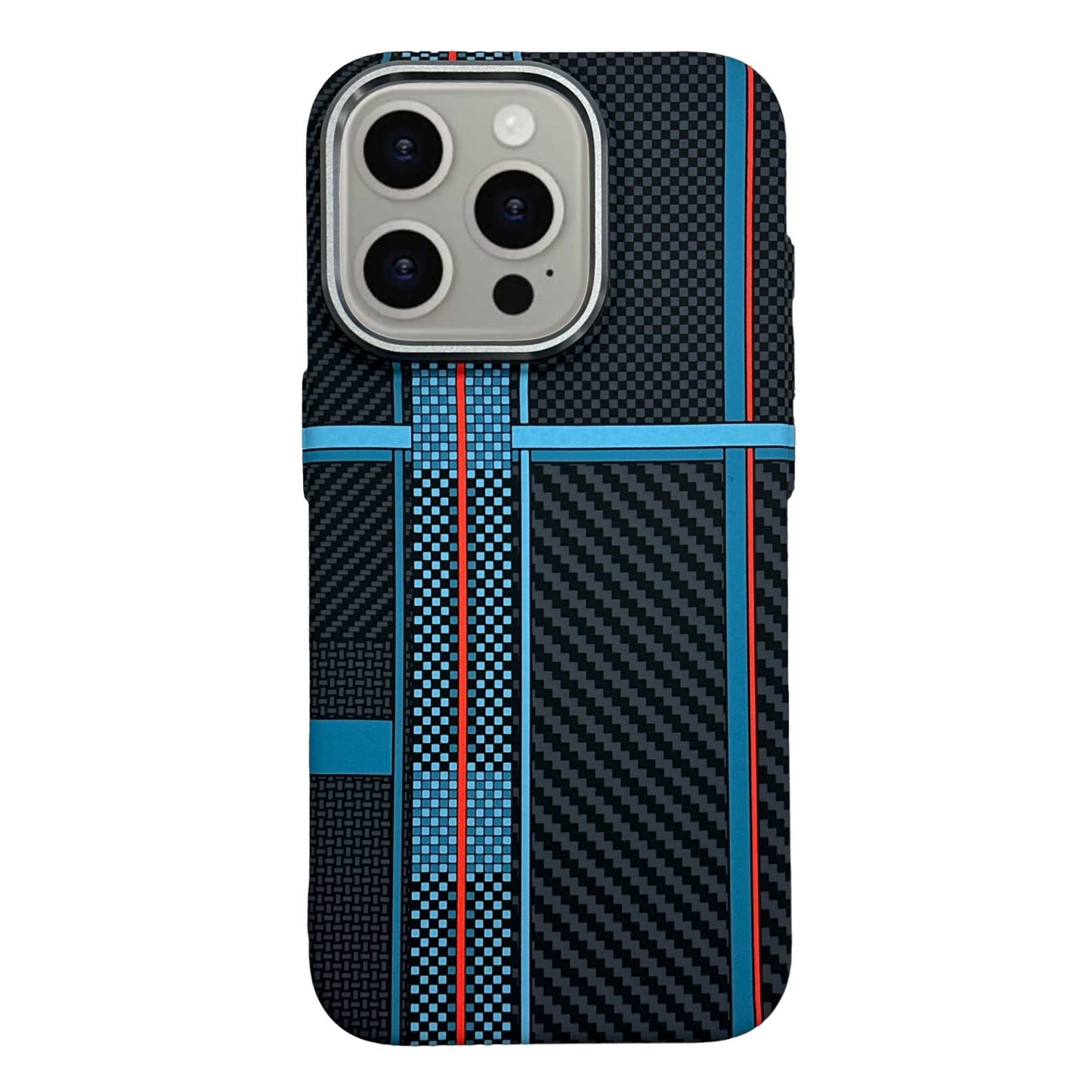 FreeAir MagSafe Carbon Fiber Design Case for iPhone 14 Pro Max - Blue/Red - TecHub