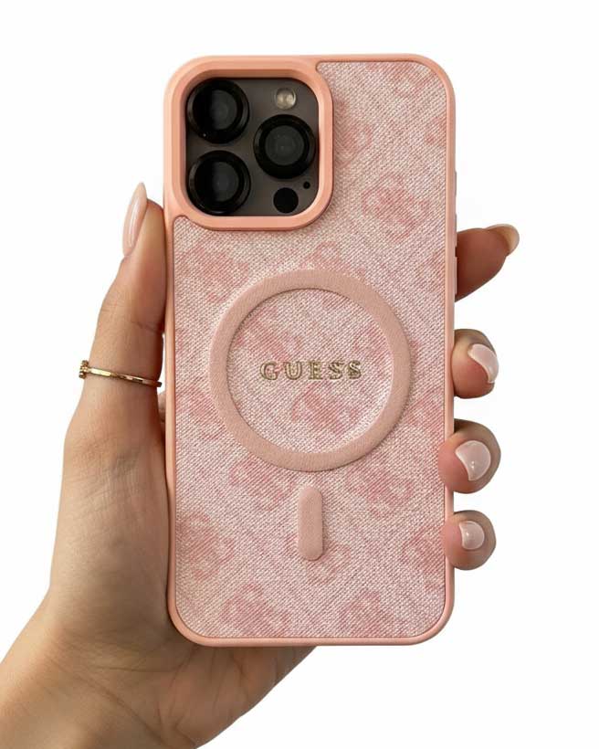Guess 4G Patterned Textured Silicone MagSafe Case for iPhone 14 - 13
