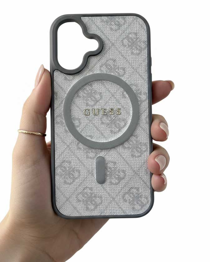 Guess 4G Patterned Textured Silicone MagSafe Case for iPhone 16