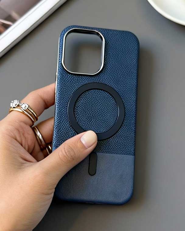 Luxury Design Electroplated PC Hard PU Case for iPhone 15 Pro Max