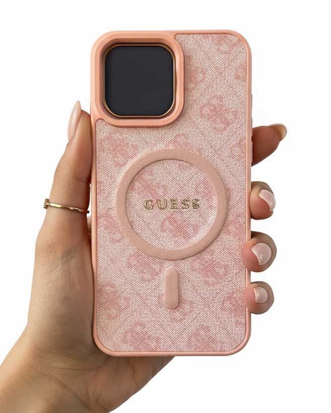 Guess 4G Patterned Textured Silicone MagSafe Case for iPhone 14 - 13
