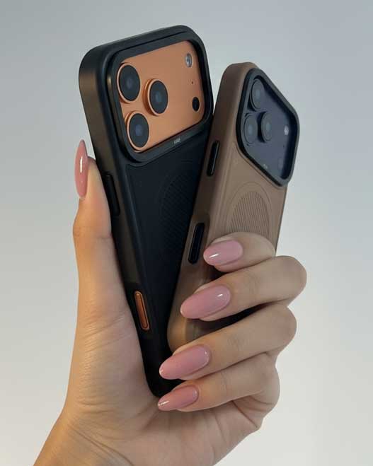 OKOZ Premium Leather Luxury Liquid Silicone TPU MagSafe Case for iPhone 17 Pro Series