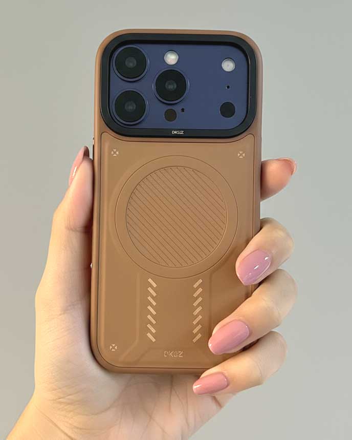 OKOZ Premium Leather Luxury Liquid Silicone TPU MagSafe Case for iPhone 17 Pro Series