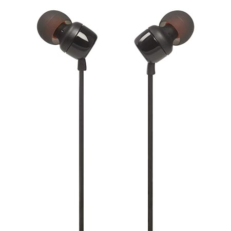 JBL T110 Wired In-Ear Earphones - Black - TecHub