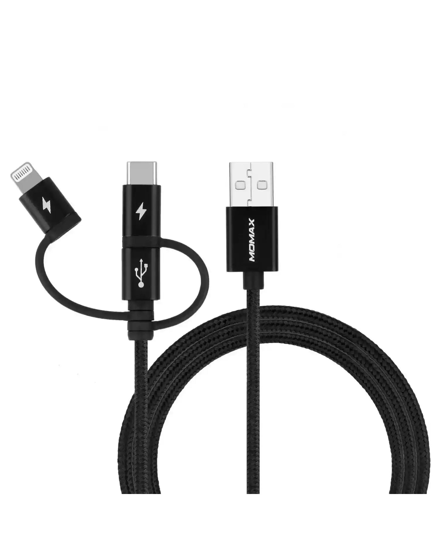 Momax One Link 3-in-1 USB A to Micro USB/Lightning/Type C Cable (1M)