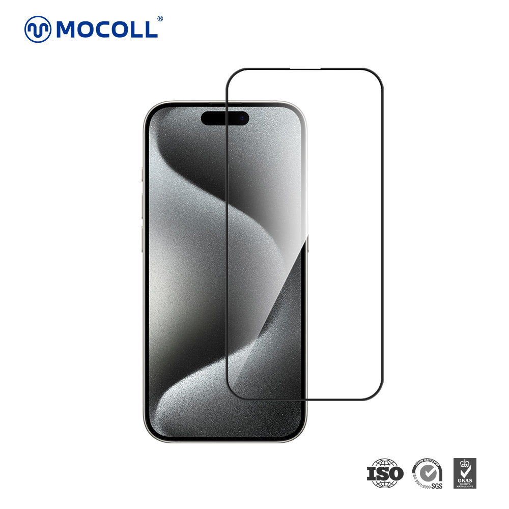 Mocoll 2.5D Double Reinforced HD Full Cover Tempered Glass Screen Protector For iPhone 16 Pro Max