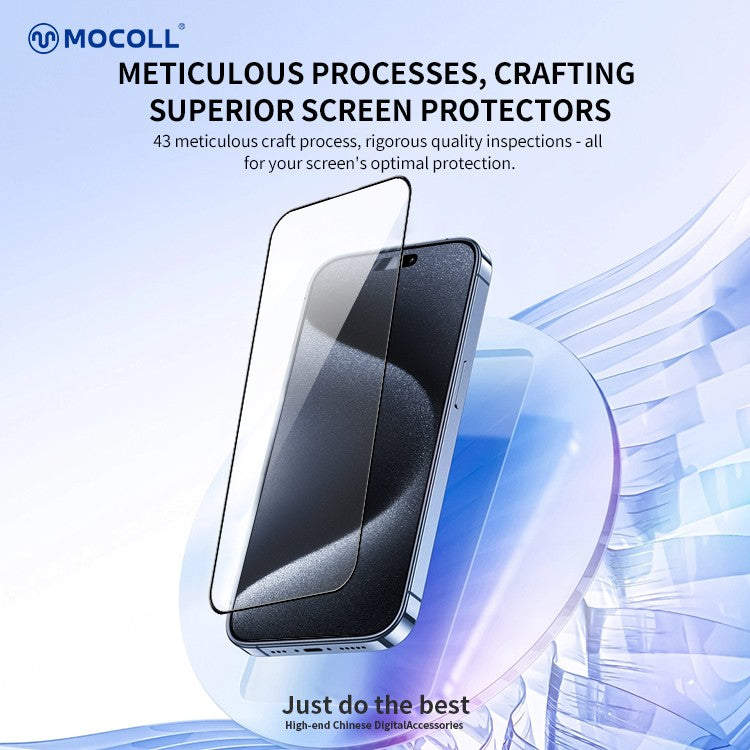 Mocoll 2.5D Double Reinforced HD Full Cover Tempered Glass Screen Protector For iPhone 16 Pro Max