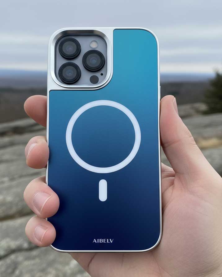 AIBELV MagSafe Case for iPhone 16 Pro Max - Green/Silver