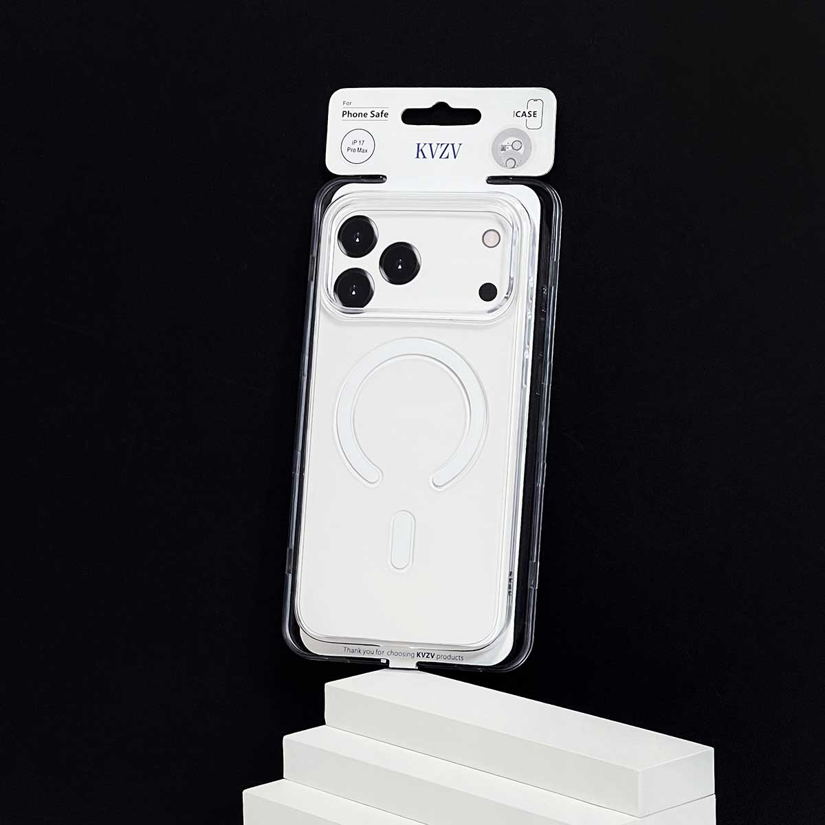 KVZV PC Transparent Magnetic MagSafe Case for iPhone 17 Pro Max