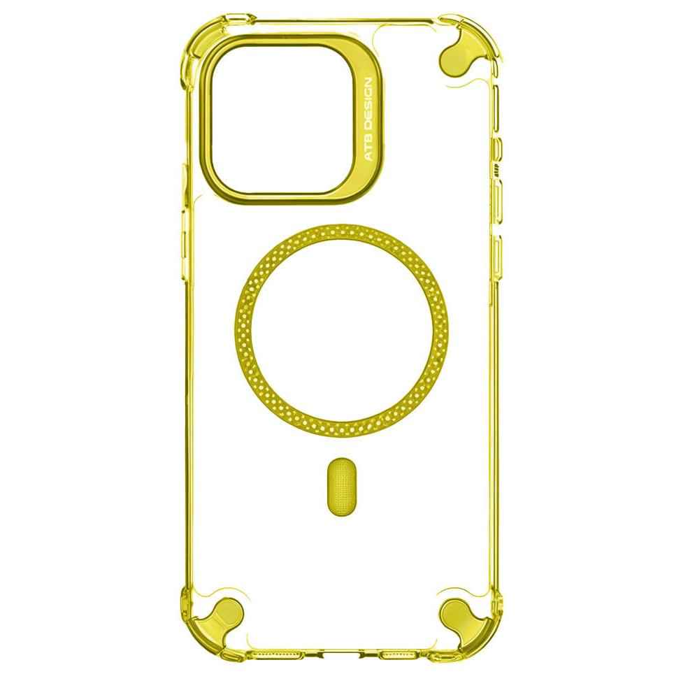 ATB Design MagSafe and lens stand anti-shock case for iPhone 14 Pro Max showing the protective black case with built-in stand feature.