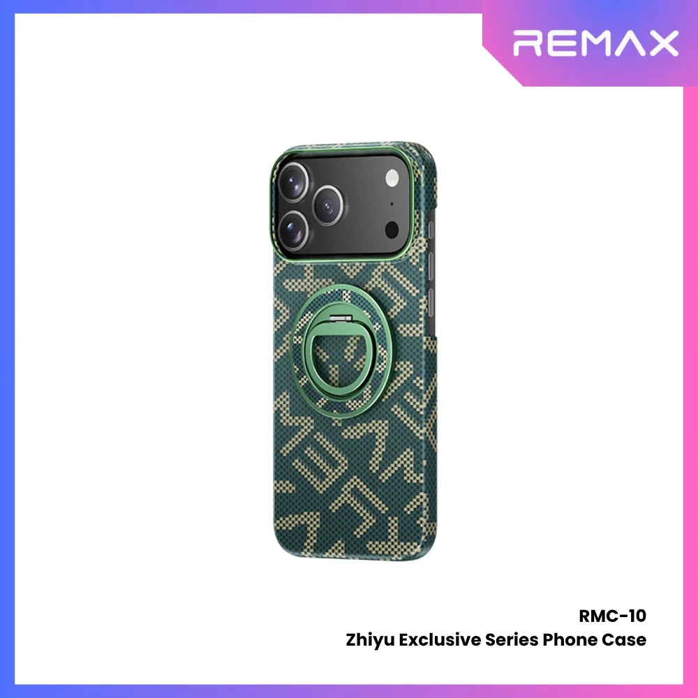 Remax RMC-10 iPhone 17 Pro Max case from TecHub Zhiyu Exclusive Series showing a sleek protective phone cover with detailed design.