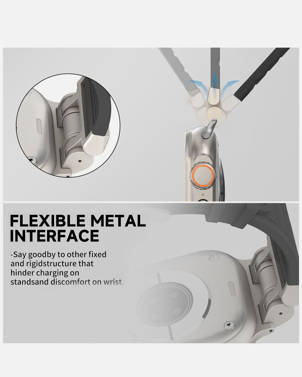 Rugged Silicone Sports Band for Apple Watch 42/44/45/46/49 mm - Space Grey