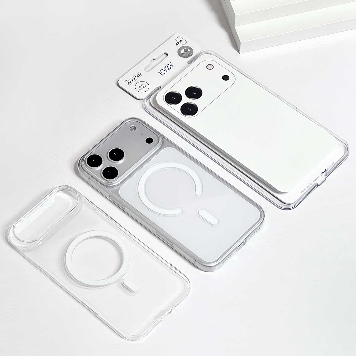 KVZV PC Transparent Magnetic MagSafe Case for iPhone 17 Pro Max