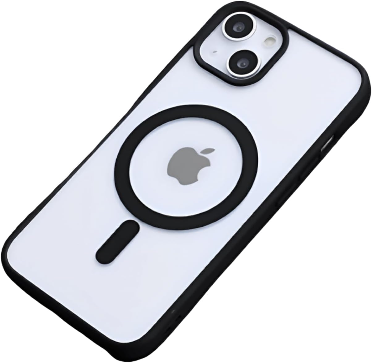 MHM Magnetic Clear Back Cover Slim Anti-Scratch Shockproof Protective Case with Magsafe for iPhone 15 6.1 - Black