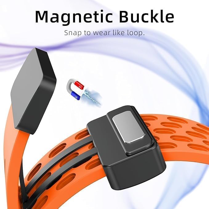 Magnetic Silicone Sport Strap Band for Apple Watch 42/44/45/46/49 mm - Orange