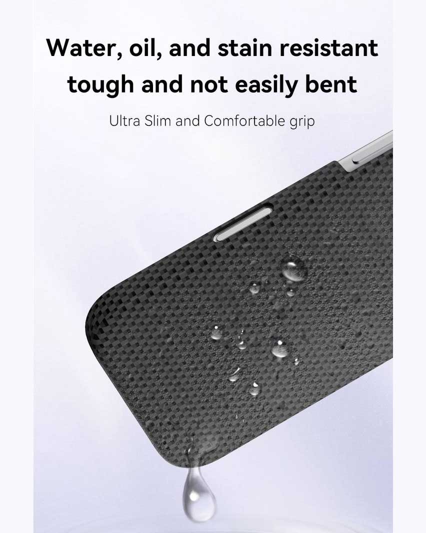 Lanex Ultra-slim Diamond Cut Carbon Fiber Case for iPhone 17 Pro Max - Black