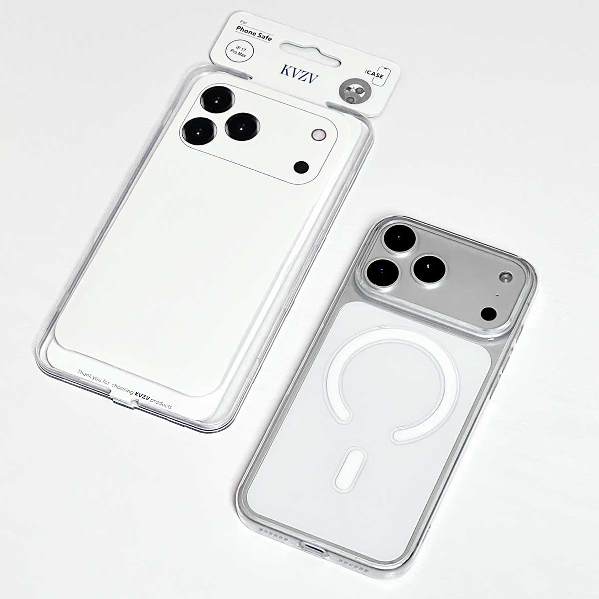 KVZV PC Transparent Magnetic MagSafe Case for iPhone 17 Pro Max