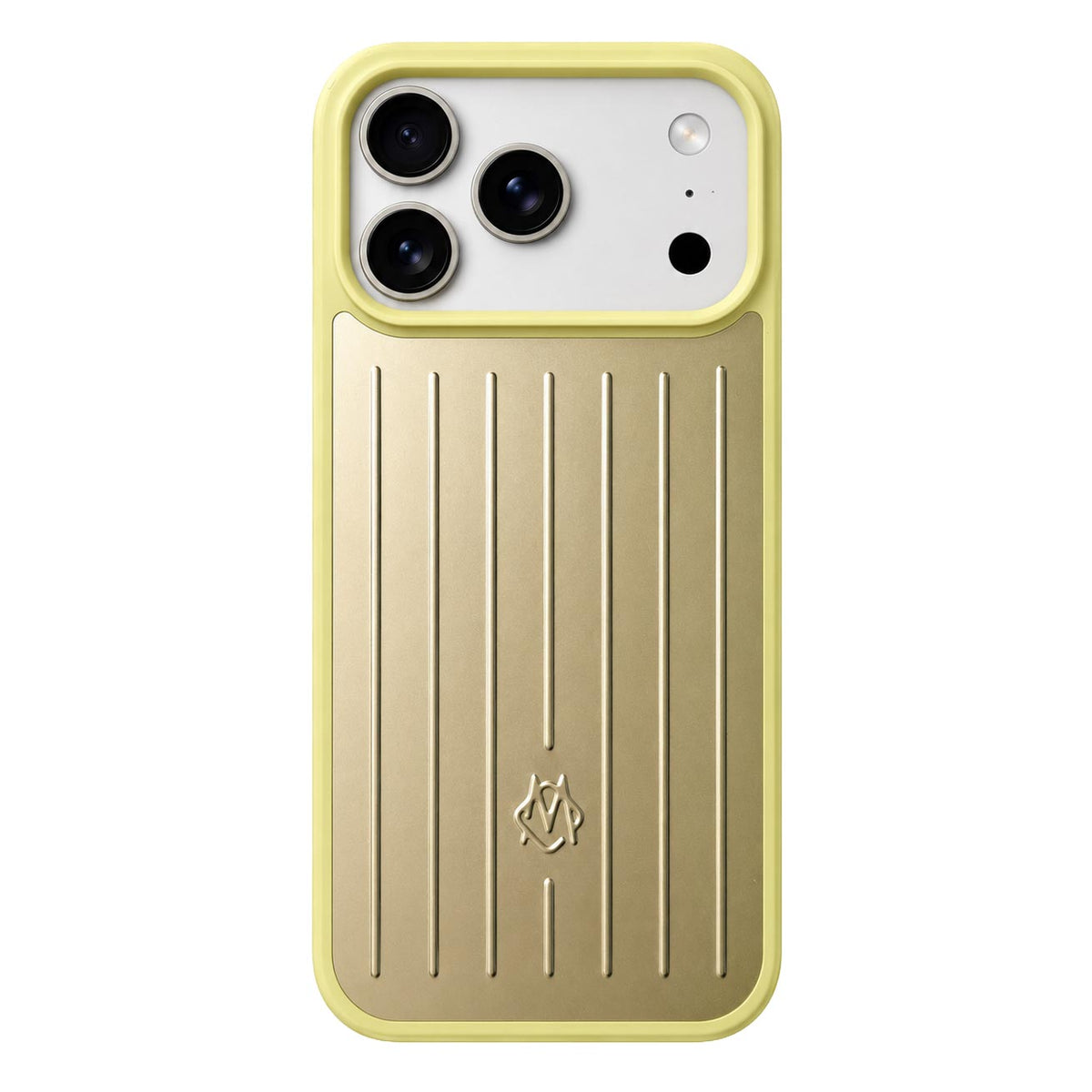 TecHub RIMOWA iPhone 17 Pro Max aluminium silicone case, slim protective cover with textured surface for enhanced grip.