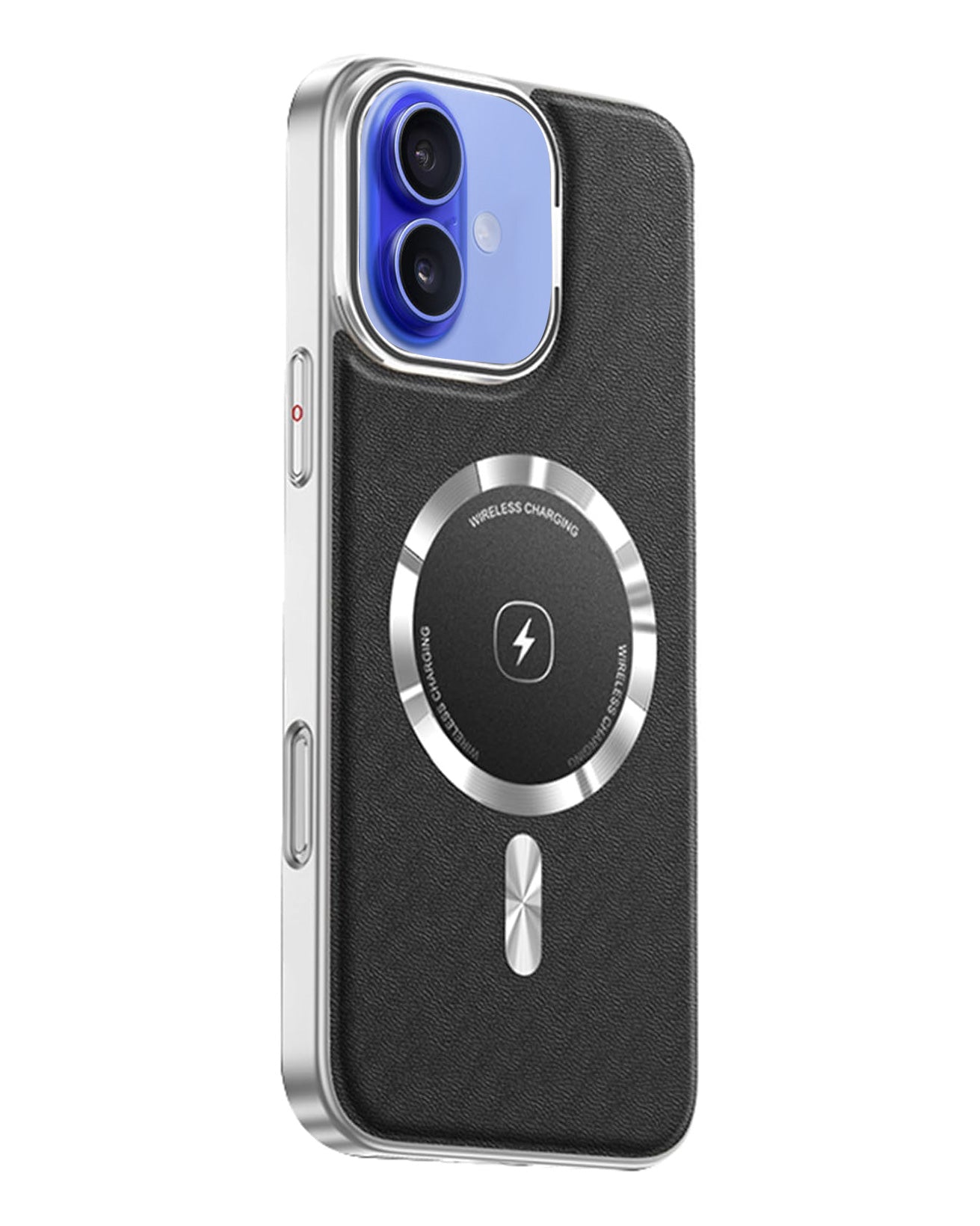 Leather MagSafe Case with Camera Protection Kickstand for iPhone 16 - Black