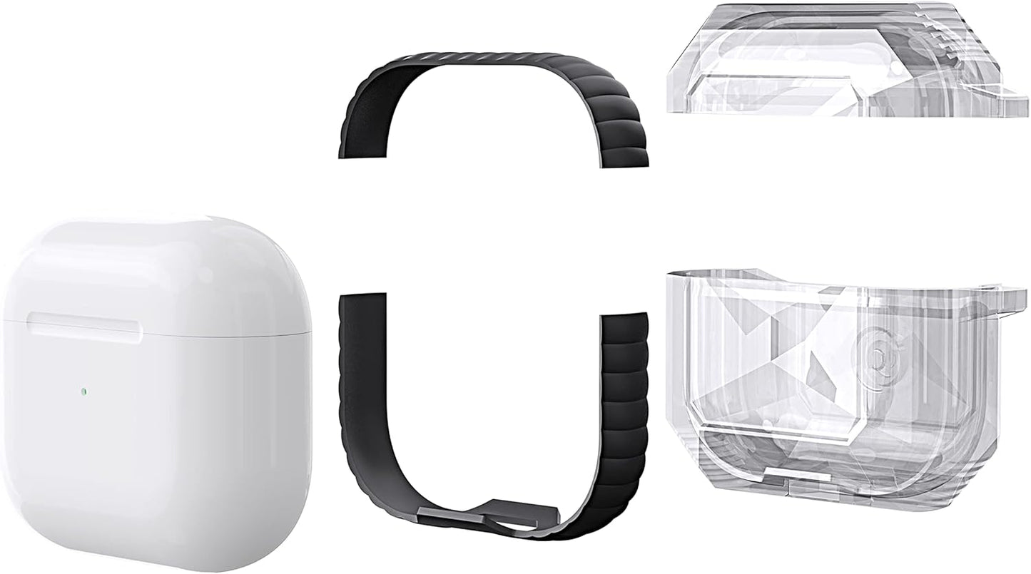 Soft TPU+ Hard PC Airpods 4th Generation Cover Shockproof and Scratch-Resistant 360 Degree Protection - Clear