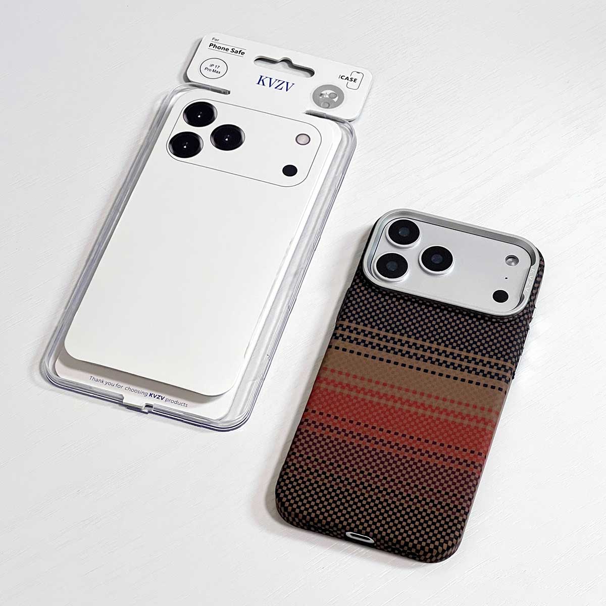 KVZV Woven Color Pattern Series MagSafe Case for iPhone 17 Pro Max - Orange