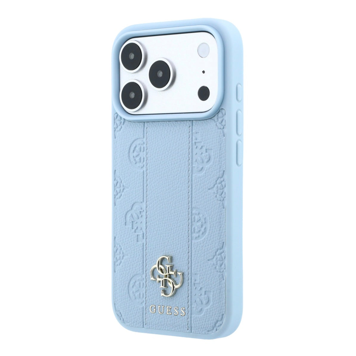 Guess Magsafe PU Stripe Hard Case With Peony 4G Logo for iPhone 17/18 Pro Max - Blue