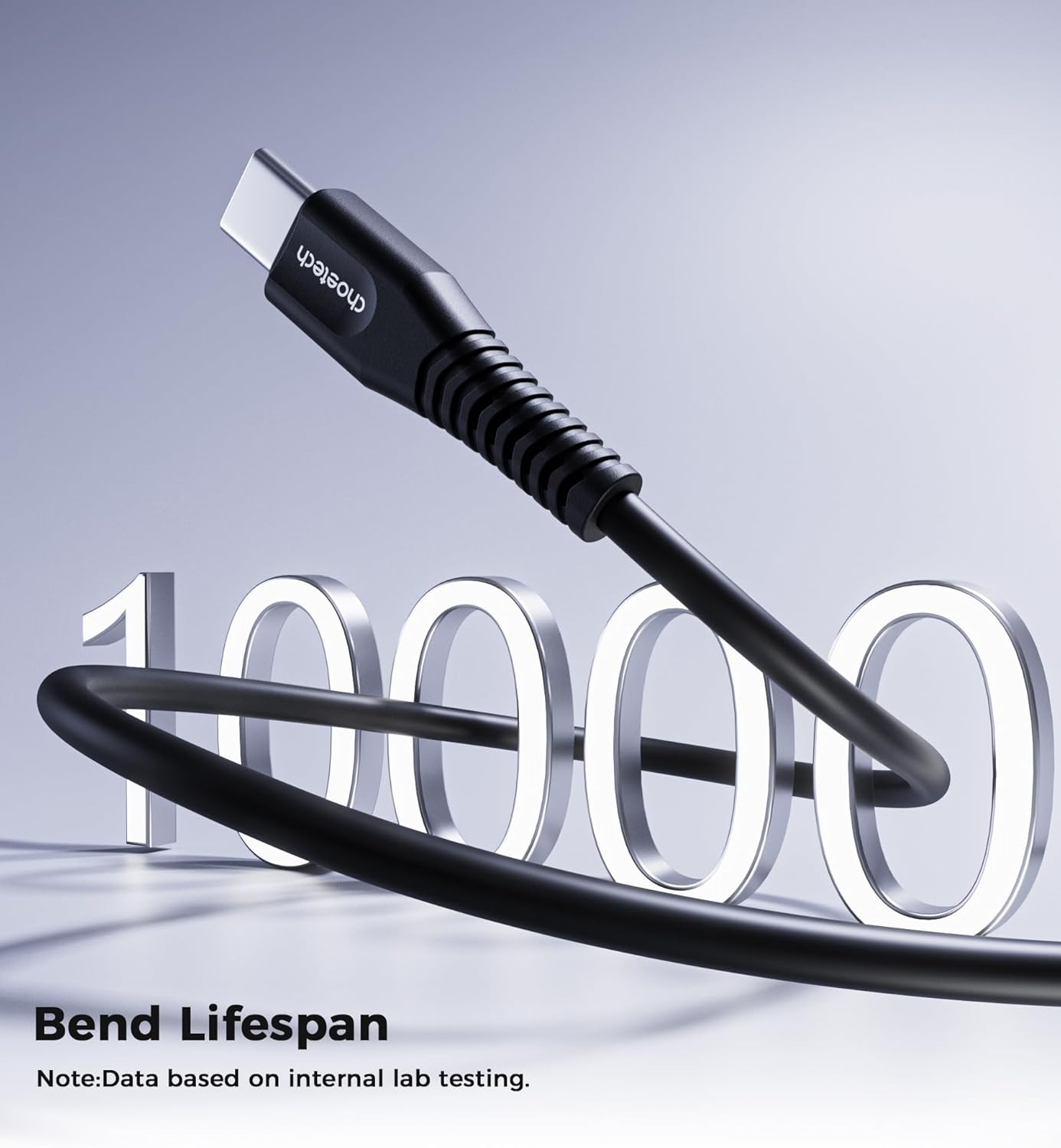 Choetech CC002 USB-C to USB-C Cable, 60W PD Fast Charging – Black