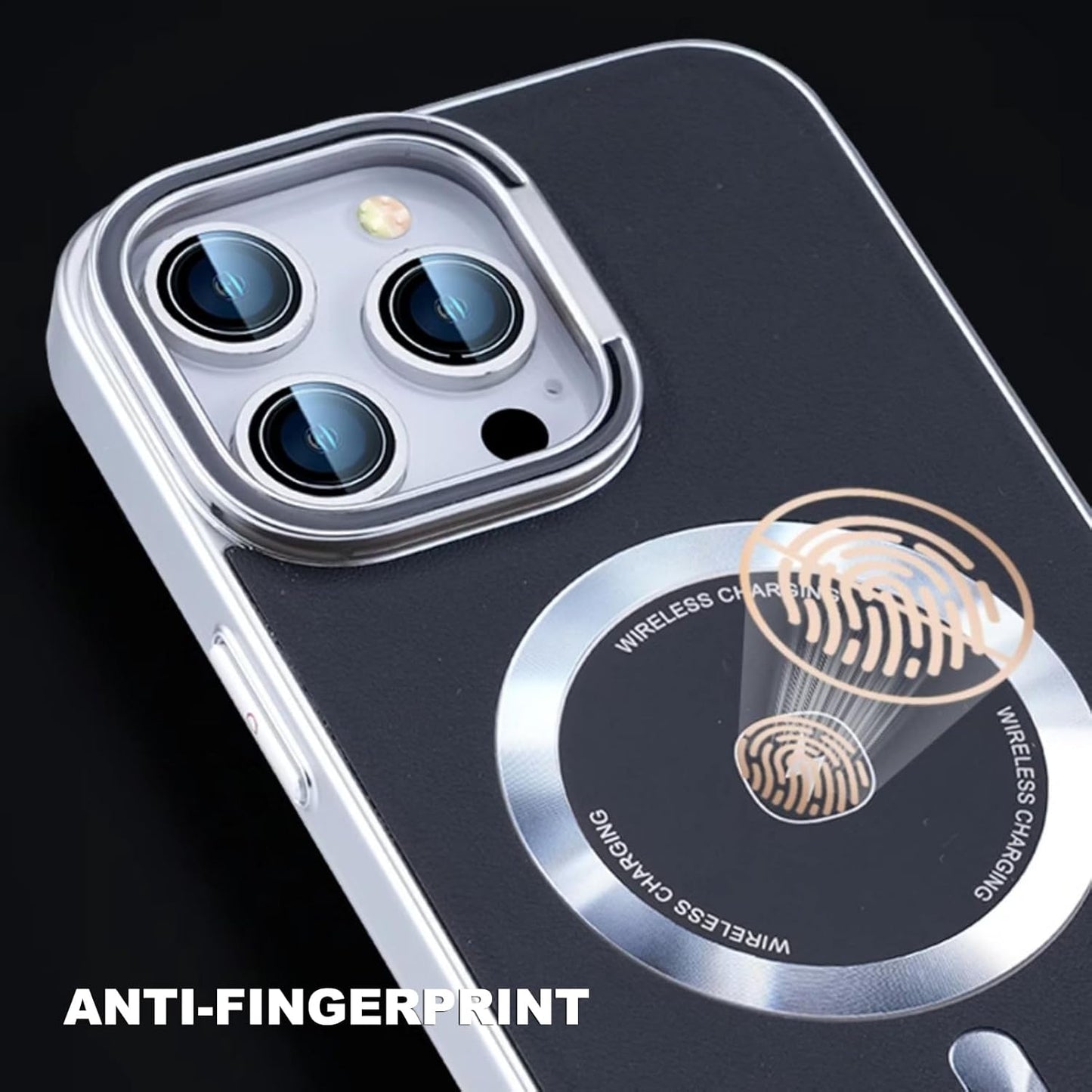 Leather MagSafe Case with Camera Protection Kickstand for iPhone 15 Pro Max