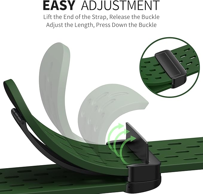 Soft Silicone Magnetic Buckle Breathable Sport Watch Strap For Apple Watch 42/44/45/46/49 mm