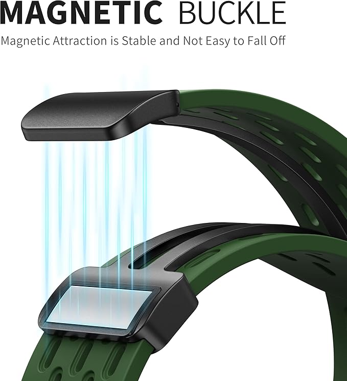 Soft Silicone Magnetic Buckle Breathable Sport Watch Strap For Apple Watch 42/44/45/46/49 mm