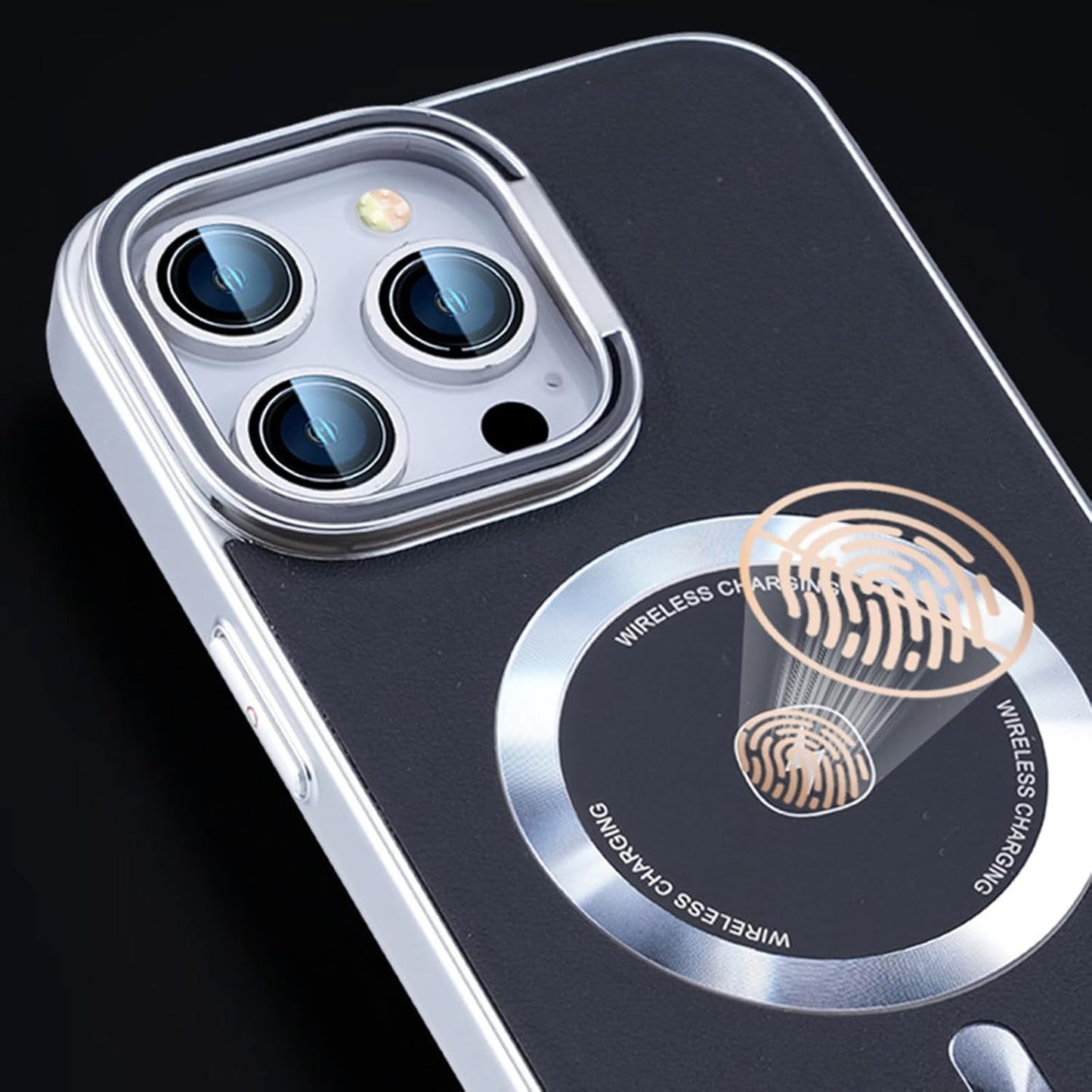 Leather MagSafe Case with Camera Protection Kickstand for iPhone 15 Pro Max