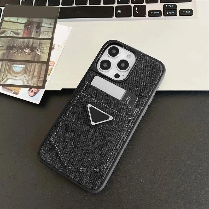 Prada Luxury Designer Jeans Style Case for iPhone 15 Pro Max