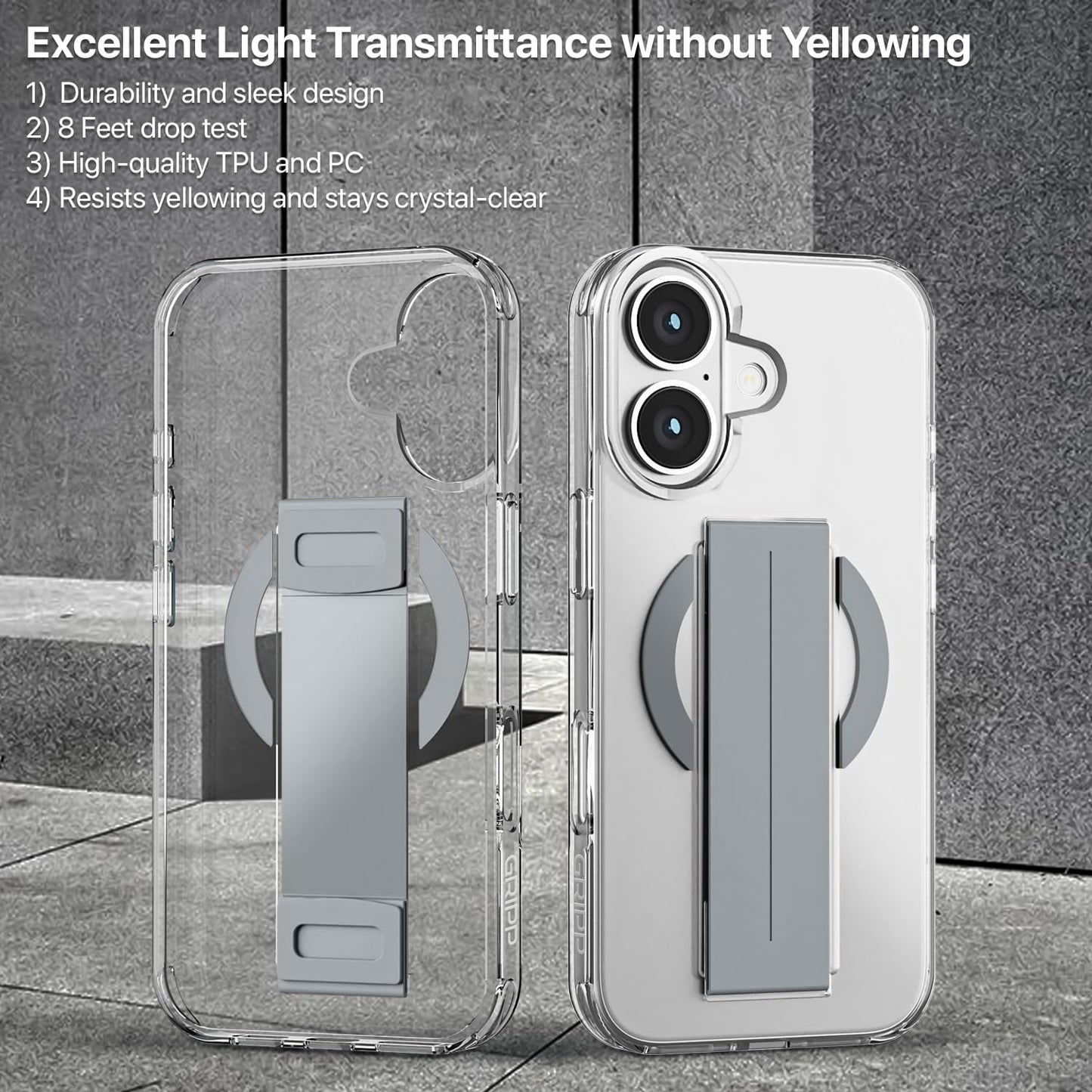 Acrylic TPU MagSafe with Holder Case for iPhone 16