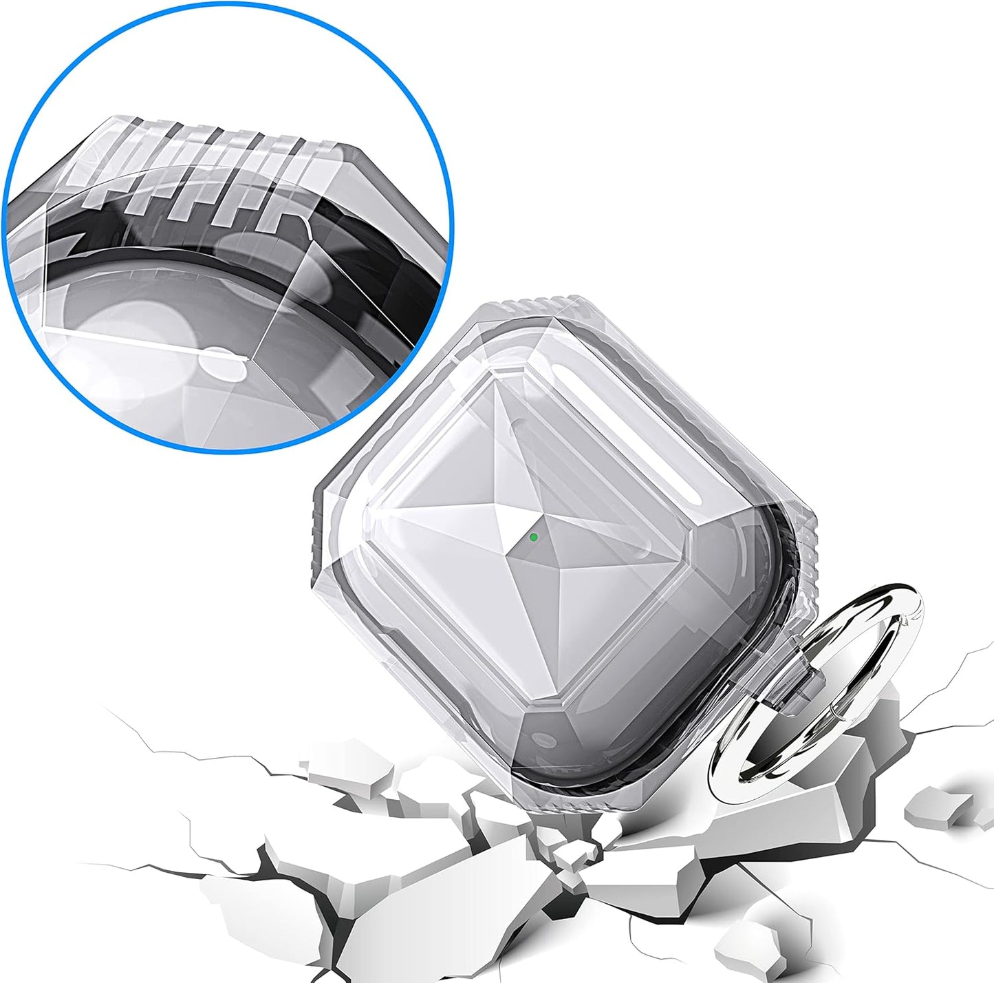 Soft TPU+ Hard PC Airpods 4th Generation Cover Shockproof and Scratch-Resistant 360 Degree Protection - Clear