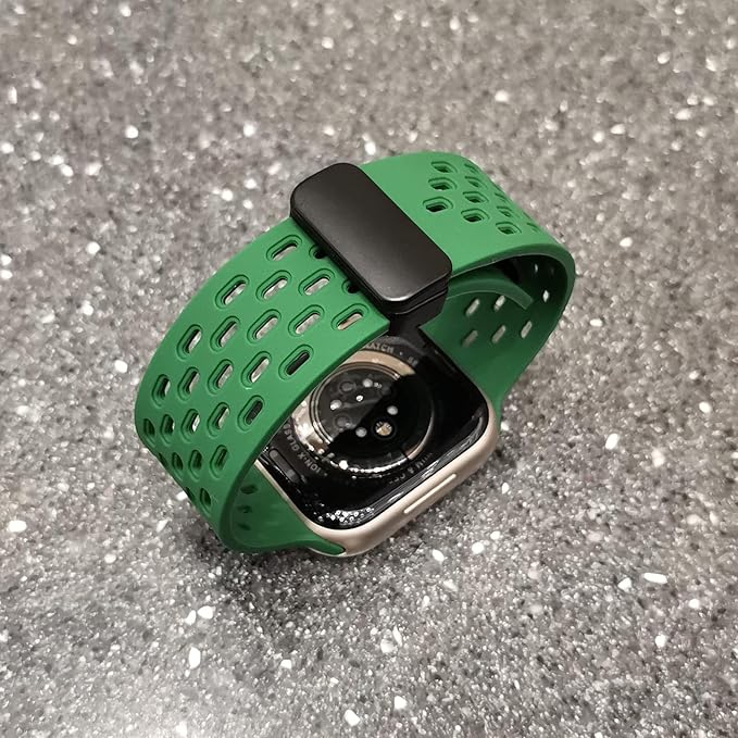 Soft Silicone Magnetic Buckle Breathable Sport Watch Strap For Apple Watch 42/44/45/46/49 mm