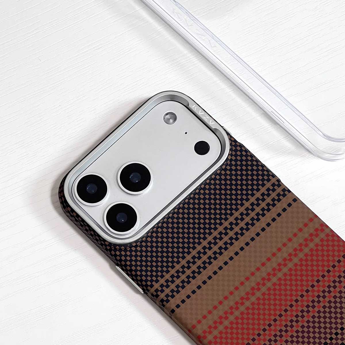 KVZV Woven Color Pattern Series MagSafe Case for iPhone 17 Pro Max - Orange