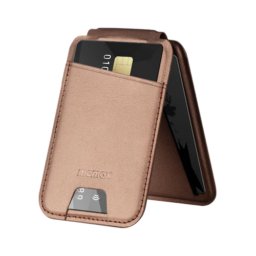 Momax 1-Wallet | Magnetic Card Holder With Stand - Sandstone