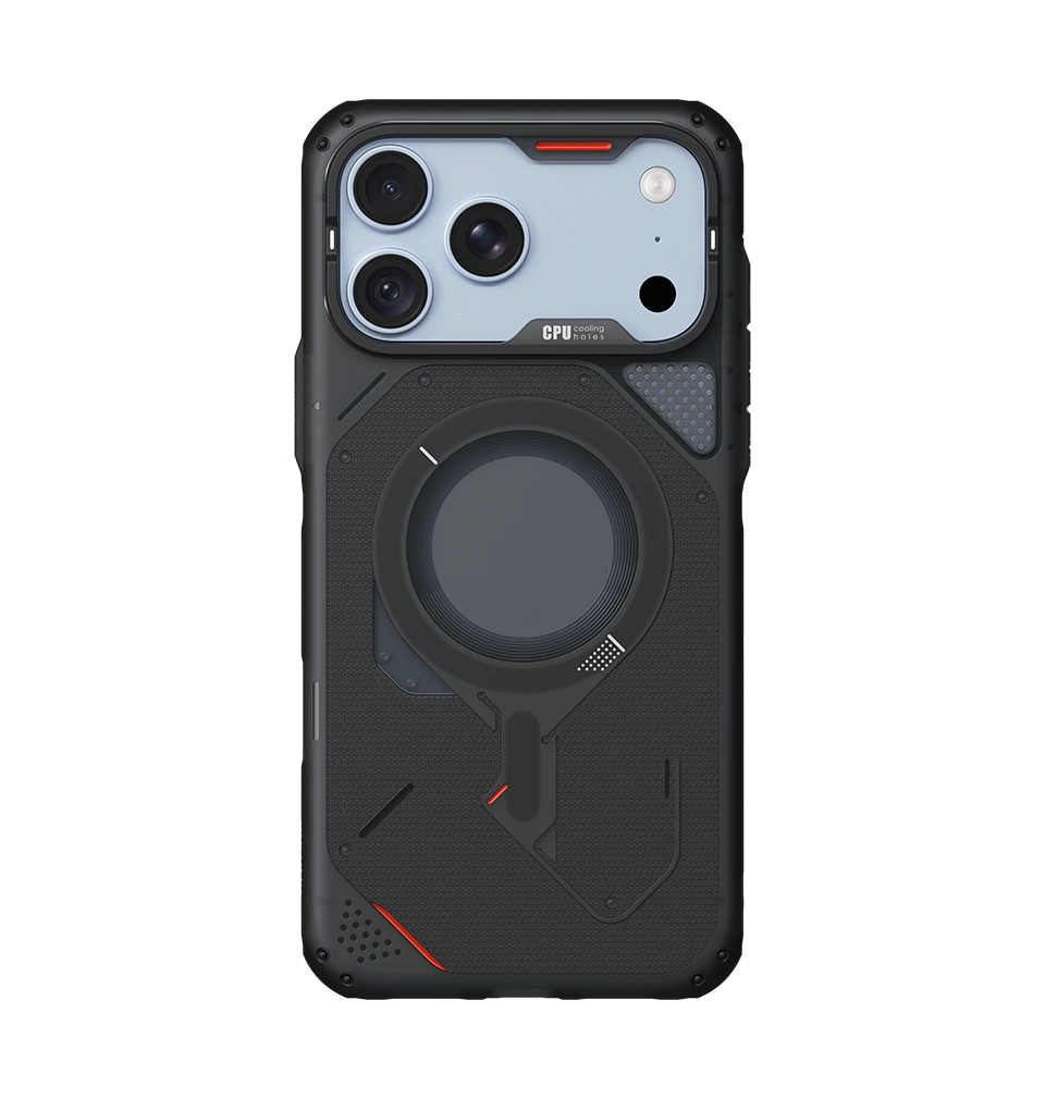 TecHub AULUMU A18 rugged outdoor iPhone 17/18 Pro Max case showing black, durable design with reinforced corners and textured grip.