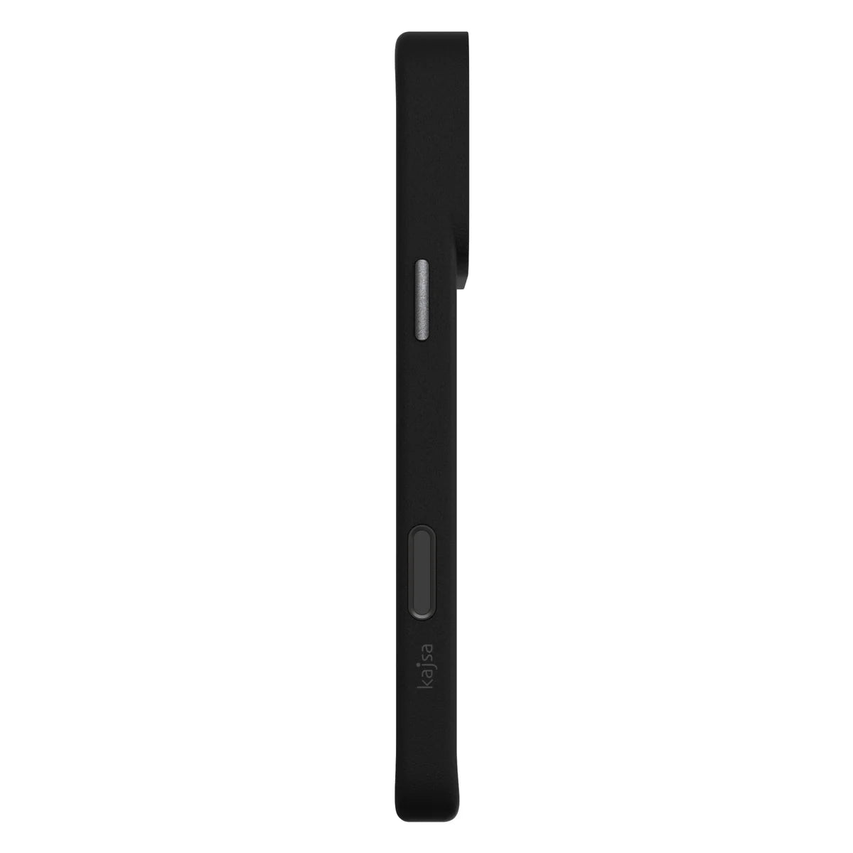 Black TecHub Kajsa Glamorous Collection pyramid pattern back case for iPhone 17 Pro Max, MagSafe compatible, right side view.