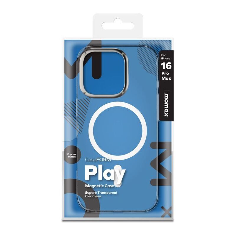 Momax iPhone 16 Pro Max Protection Bundle Set (Play Magnetic Transparent Case / Screen Protector / Lens Protector)