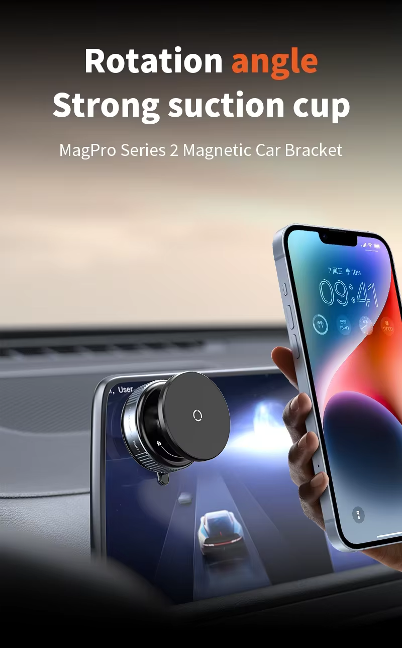 GOJI G2 Vacuum Magnetic Vacuum Phone Holder Vacuum 360 Degree Rotation and Super Strong Magnetic - Black - TecHub