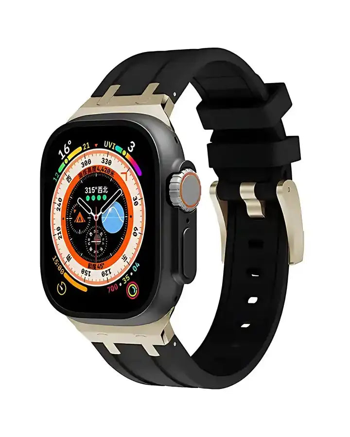 AP Luxury Metal Butterfly Buckle Silicone Band 42/44/45/46/49 mm