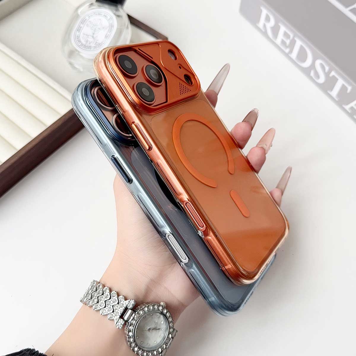 VAWI Transparent MagSafe Case with Metal Lens Frame for iPhone 17 Pro Max