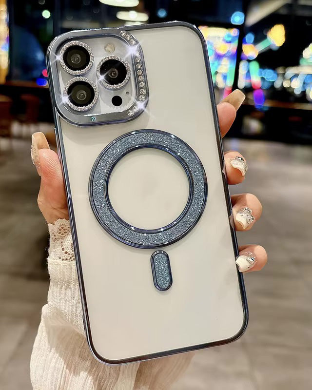 Diamond Strass MagSafe Case for iPhone 15 - Dark Grey