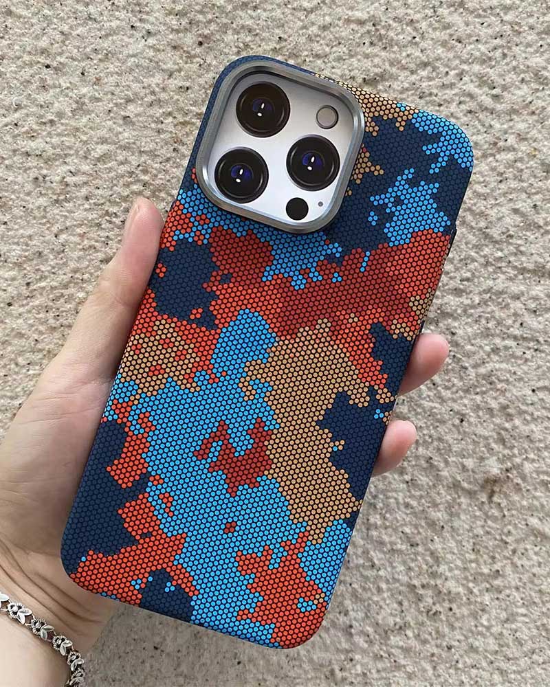 FreeAir MagSafe Carbon Fiber Design Case for iPhone 15 Pro Max - Camouflaged Red - TecHub