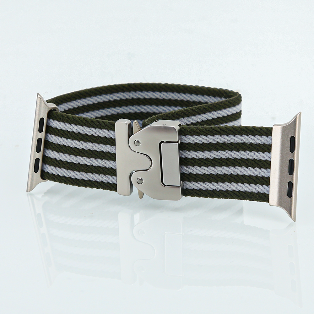 Nylon Double Stripes Band for Apple Watch 42/44/45/46/49 mm - Blue